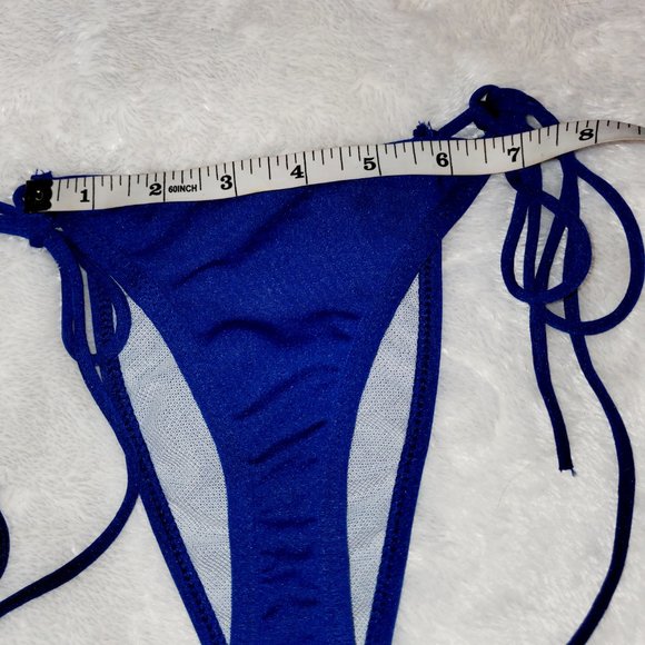 NWOT Blue two piece thong string bikini - Picture 8 of 11